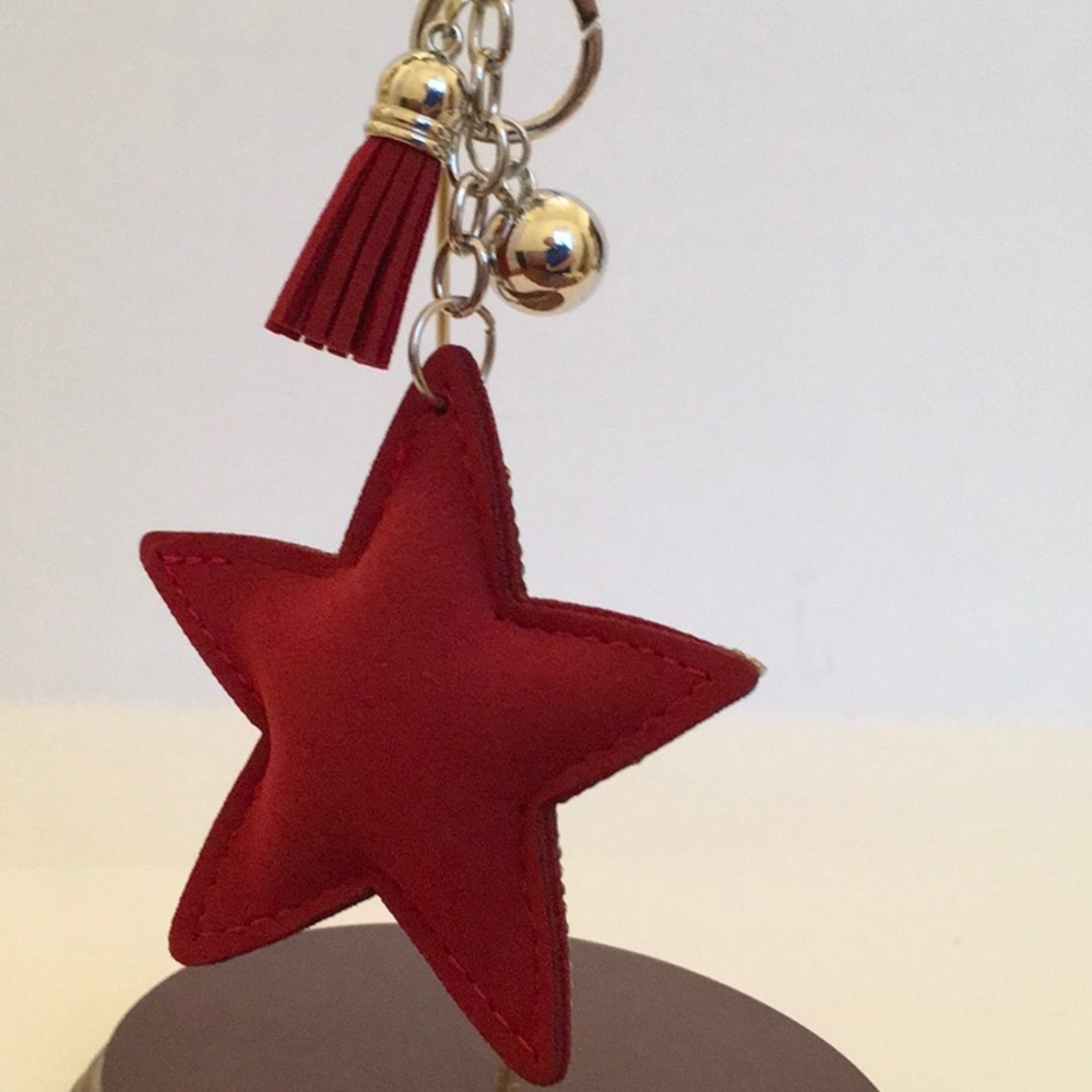 Red, White, & Blue Rhinestone Star Keychain NWT - Picture 3 of 5